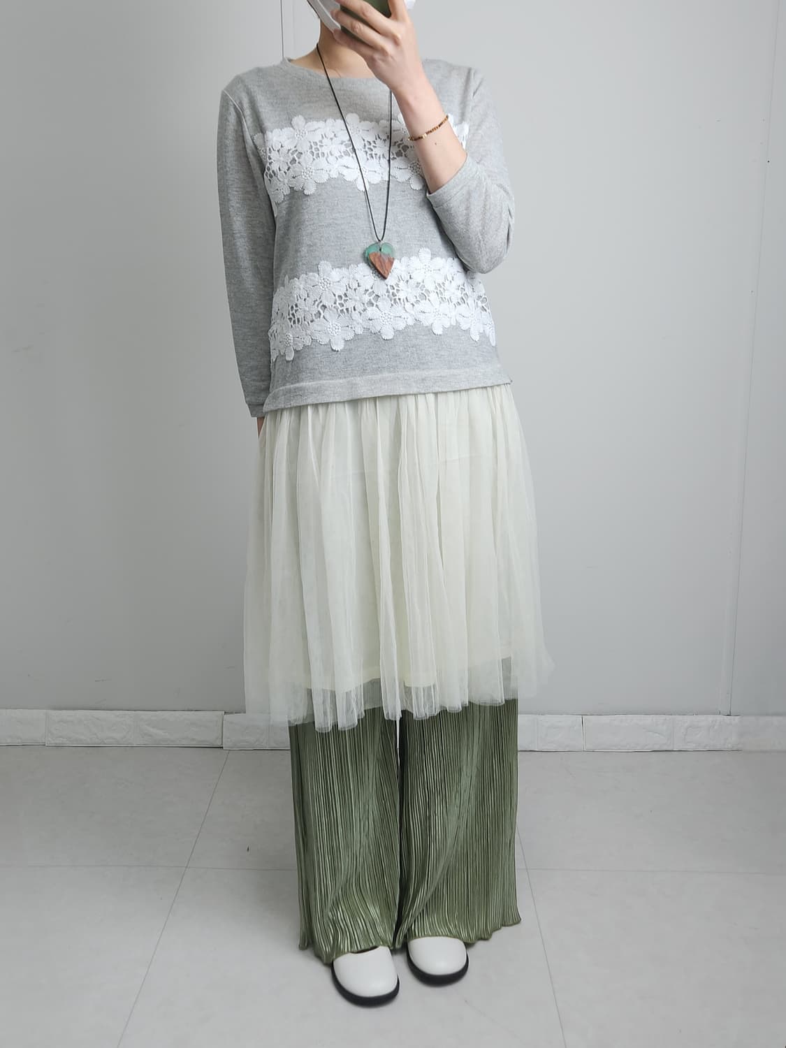 플로럴 자수 샤 원피스 상품이미지5