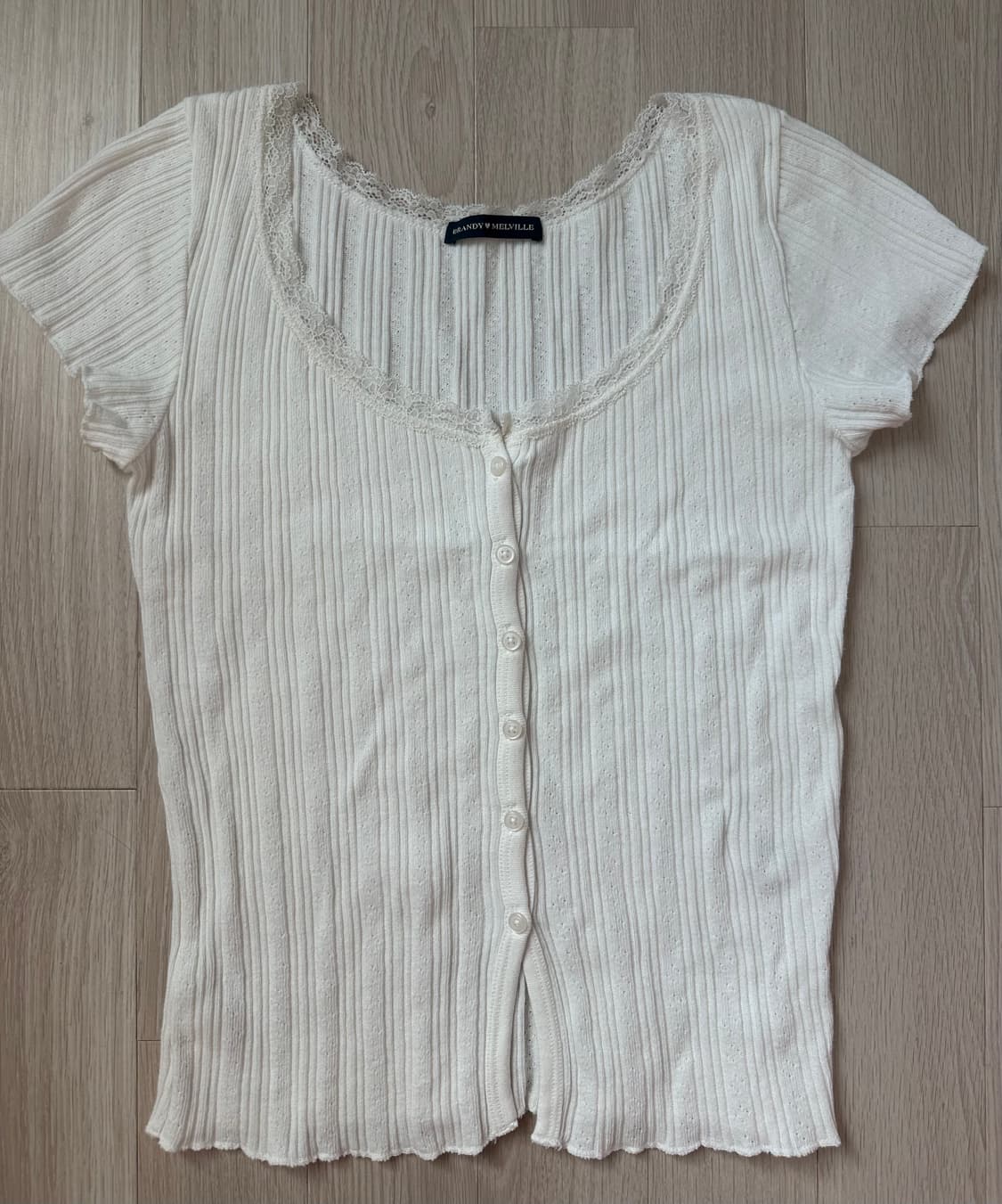 Brandy melville 브랜디멜빌 레이스 탑-화이트 상품이미지1