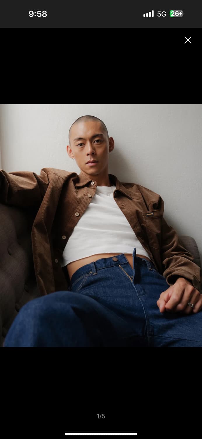 랭글러 코듀로이 웨스턴 브라운 셔츠 상품이미지1