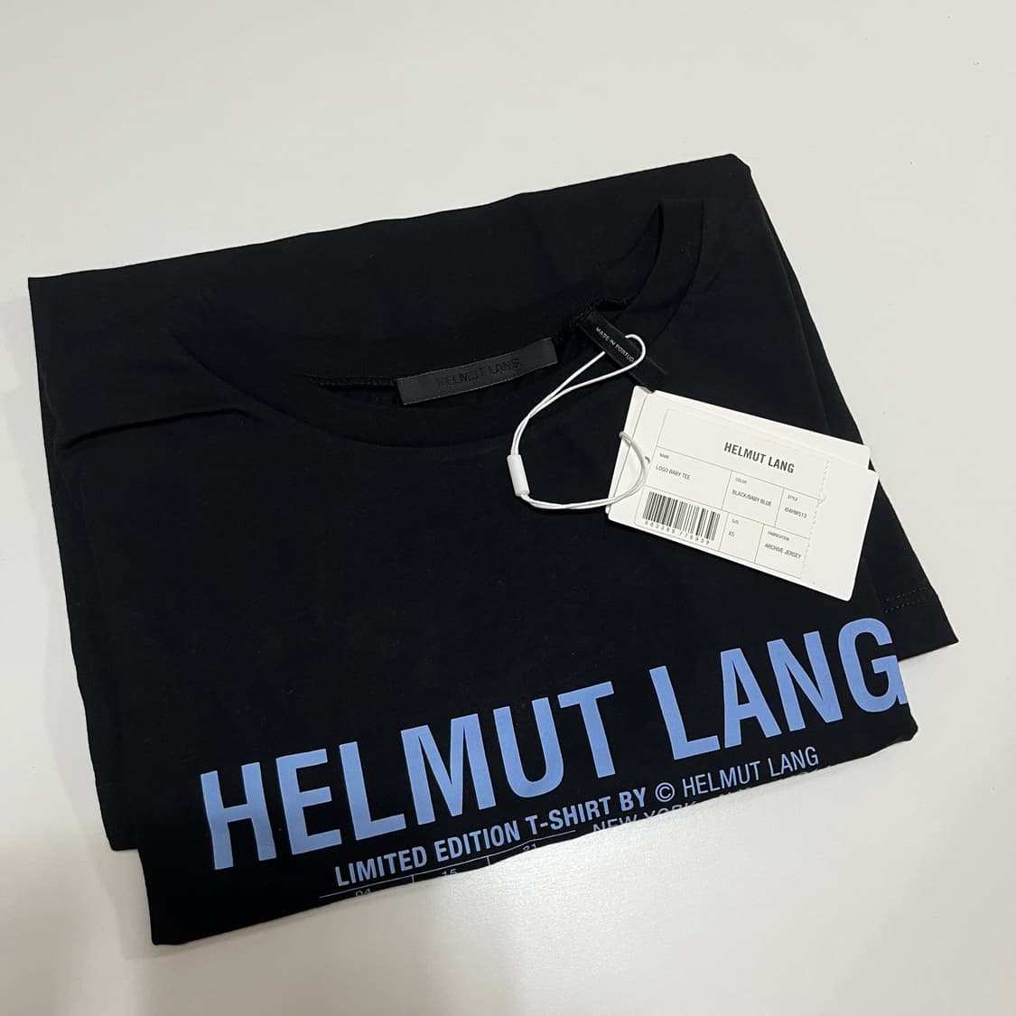 (제니 착용) 헬무트랭 로고 베이비 티셔츠 블랙 XS 새상품 상품이미지10