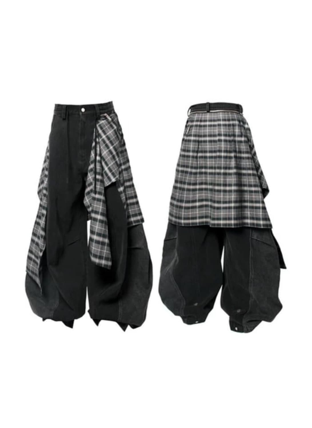 KUAS 콰스 Detachable Check Curtain Denim P 상품이미지1
