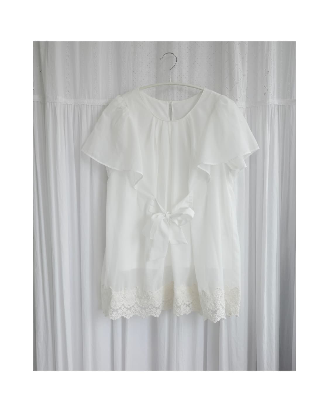 White ribbon blouse 상품이미지6