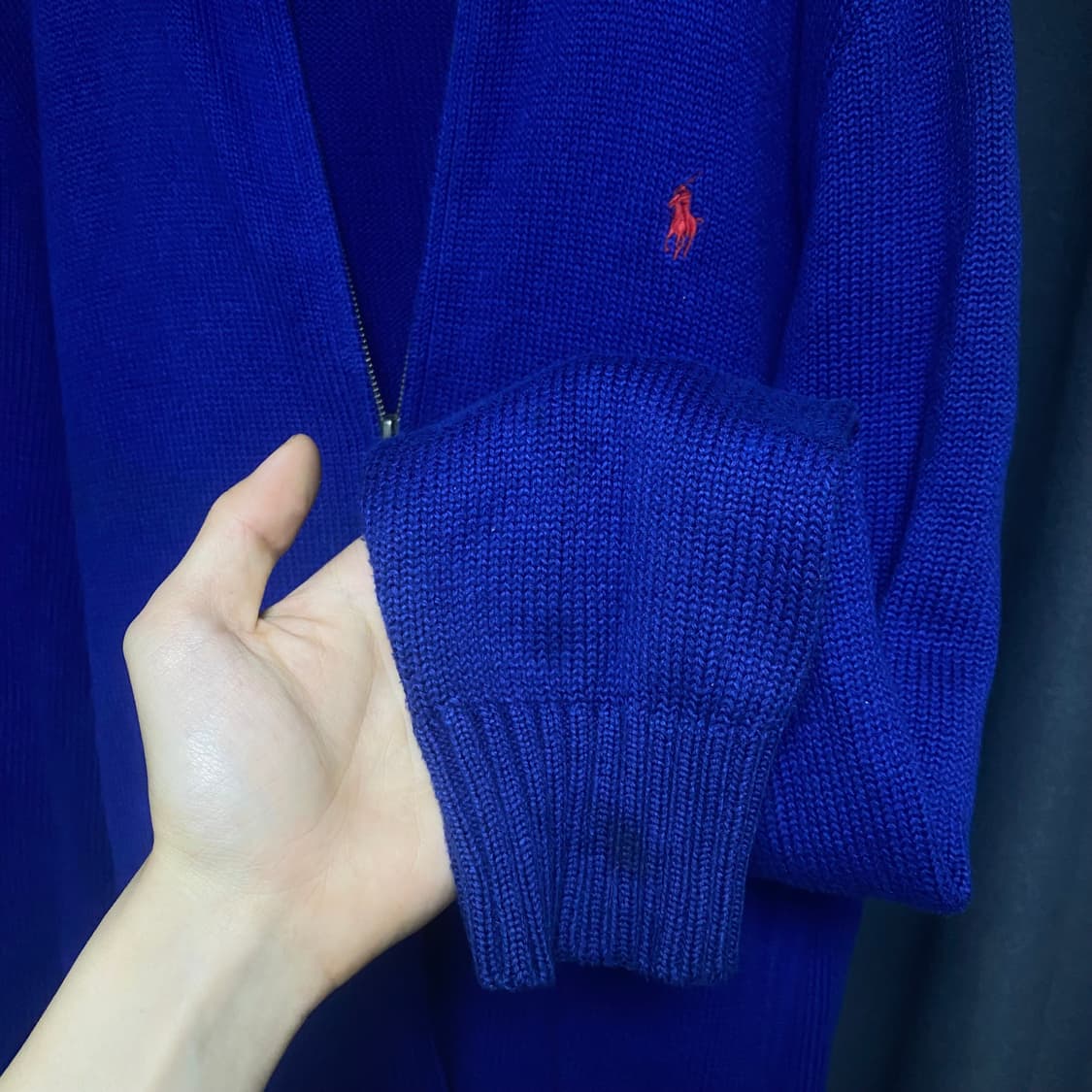 폴로 투웨이 니트 집업 블루 XL 상품이미지5