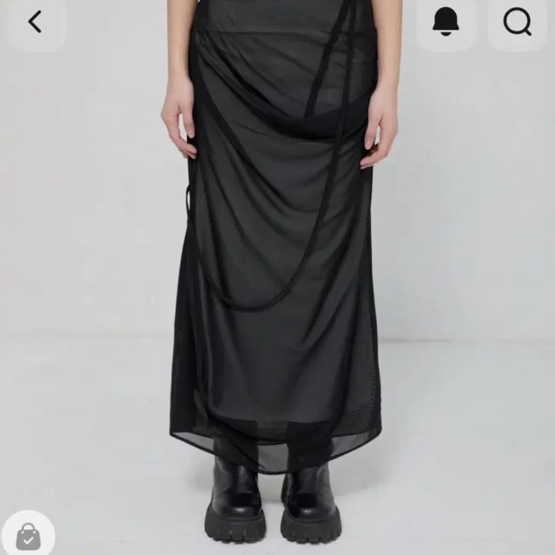 플레어업  Draped Mesh Layered Long Skirt 상품이미지1