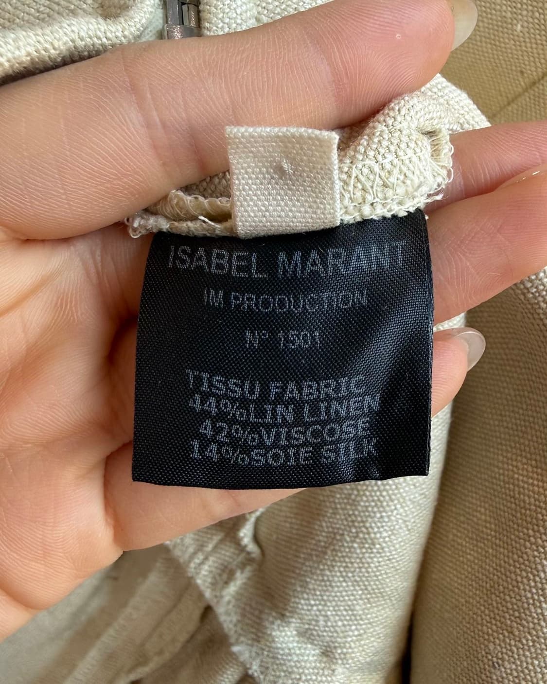 이자벨마랑 베이지 린넨 하프 블라우스  상품이미지9