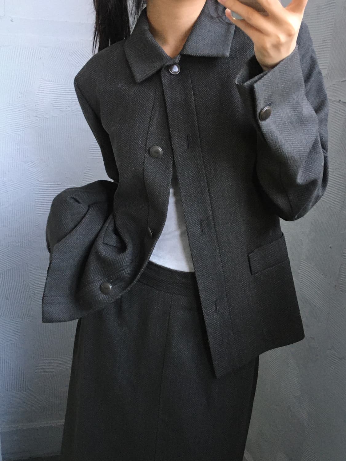 Max Mara 막스마라 딥그레이 투피스 정장 셋업 상품이미지2