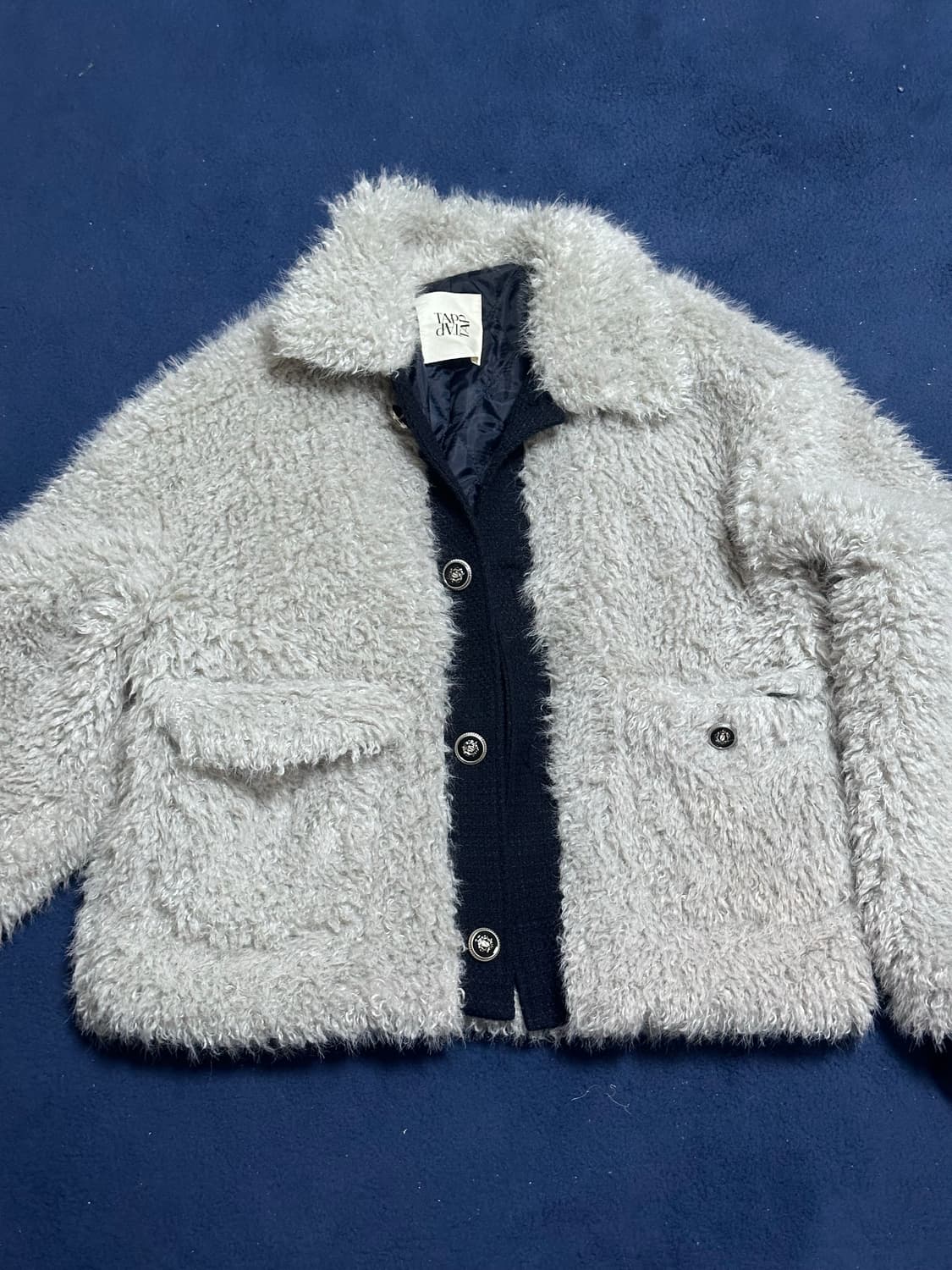 헤어리 퍼 자켓 그레이컬러 상품이미지1