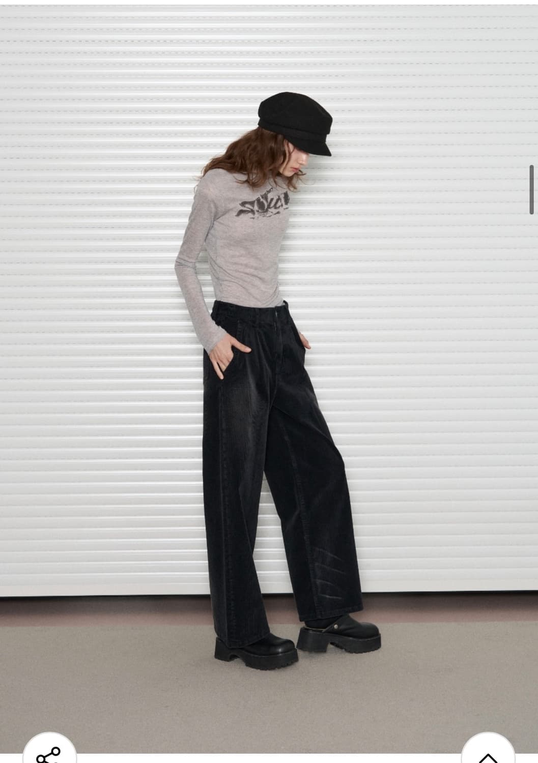 (새상품)(S) 레더리 루즈핏 보트넥 롱슬리브 MELANGE 판매 상품이미지4