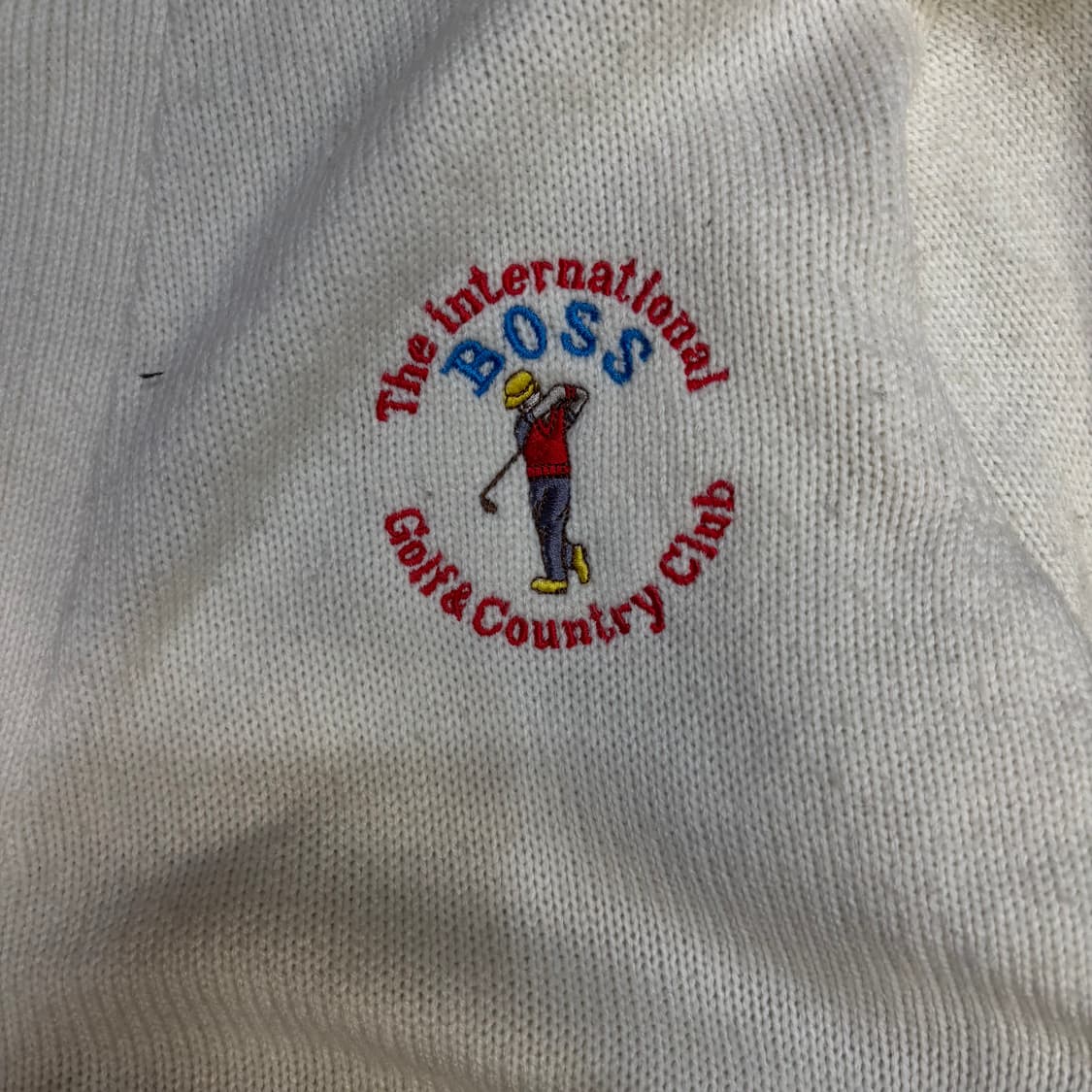 90s 휴고보스 아카이브 자수 화이트 오버핏 가디건 상품이미지2