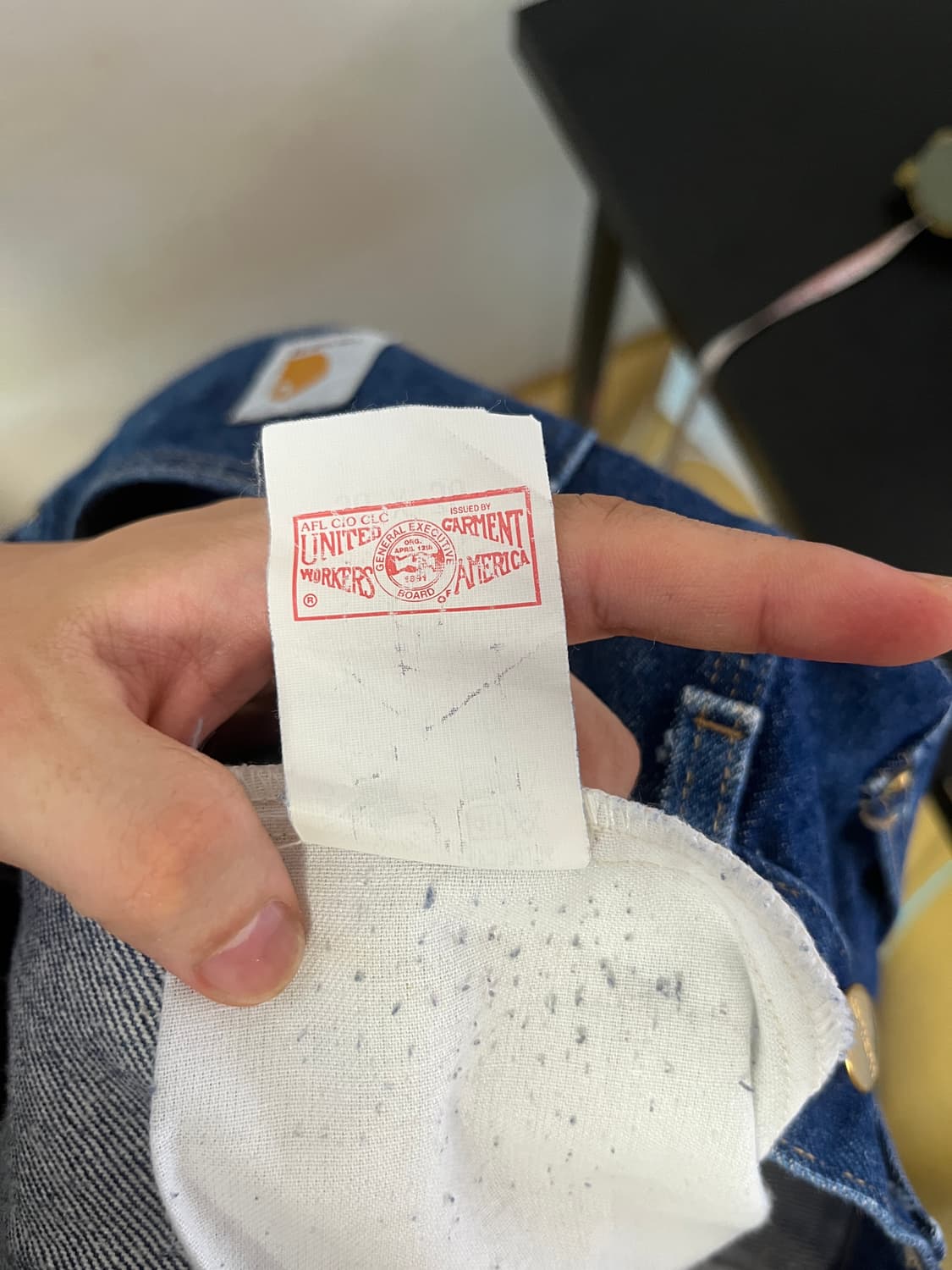 90s made in USA 빈티지 칼하트 더블니 데님 팬츠 상품이미지5