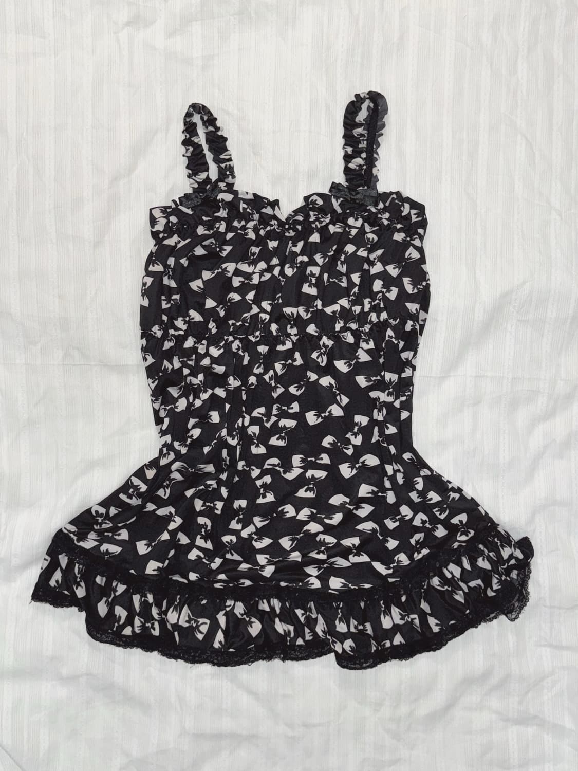 Black Ribbon Frill Sleeveless 상품이미지1