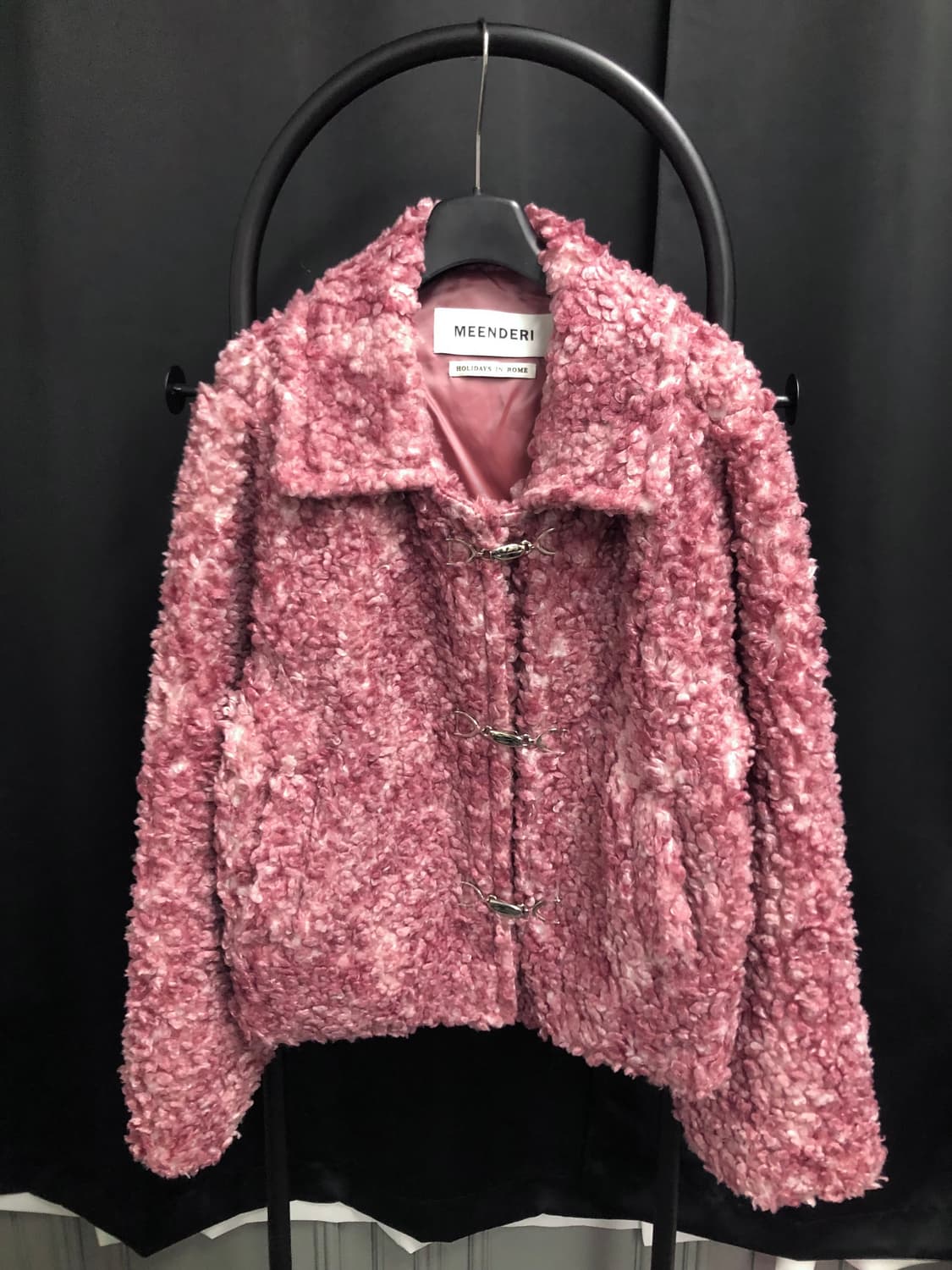 민더리 블렌디드 플리스 퍼자켓 핑크 상품이미지2