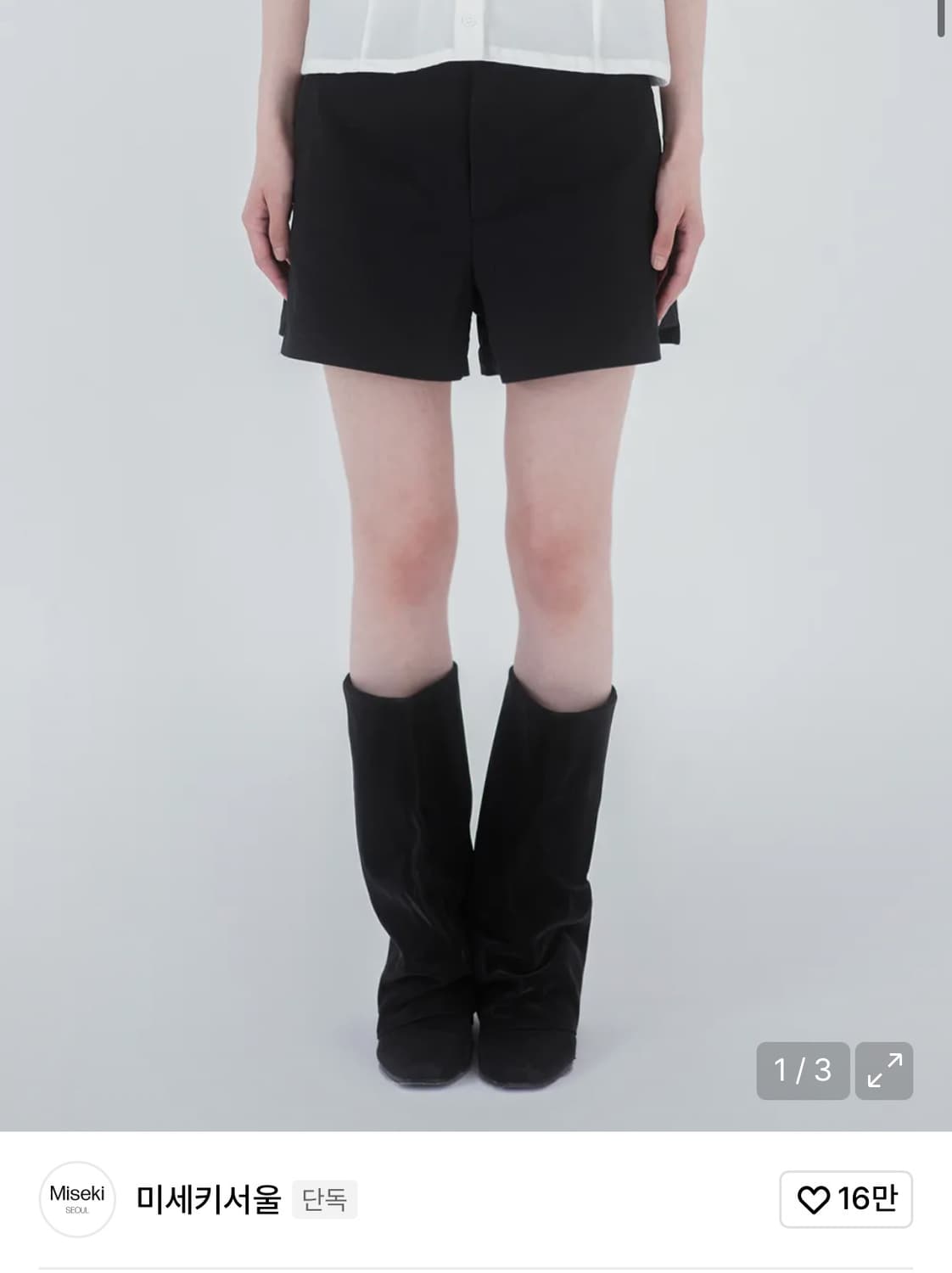 미세키서울 Slit short pants BLACK 숏팬츠 새제품 상품이미지1