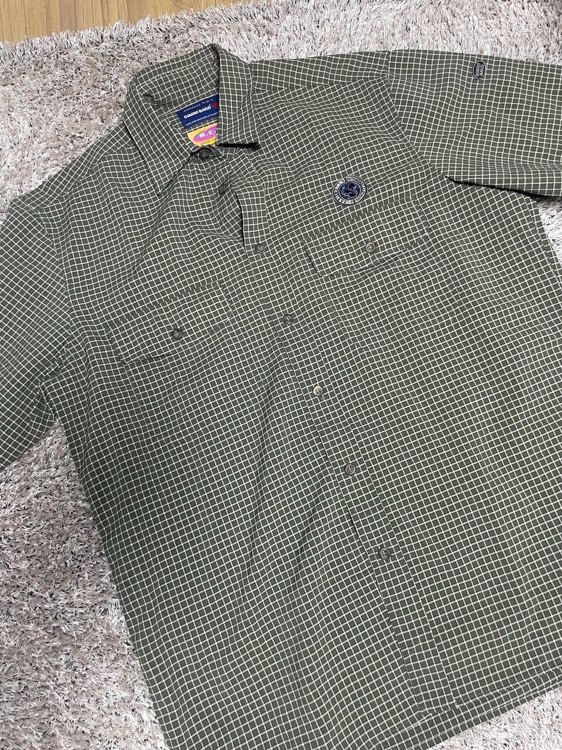 지아니 바이로 체크 반팔셔츠 110 Burlington 기능성 원단 상품이미지1