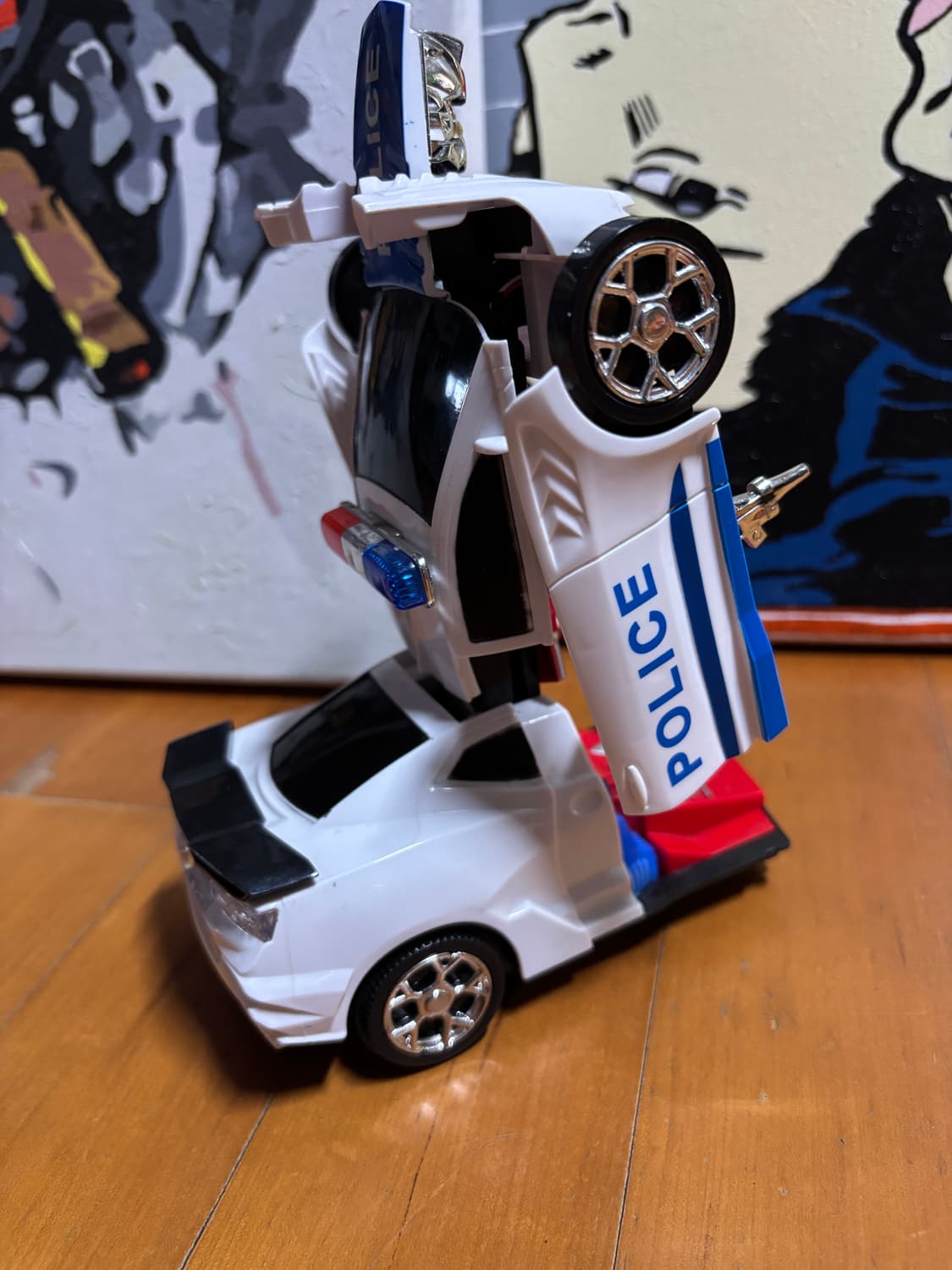 경찰차 자동차 장난감 전동 로봇 장난감 인테리어 소품 상품이미지2