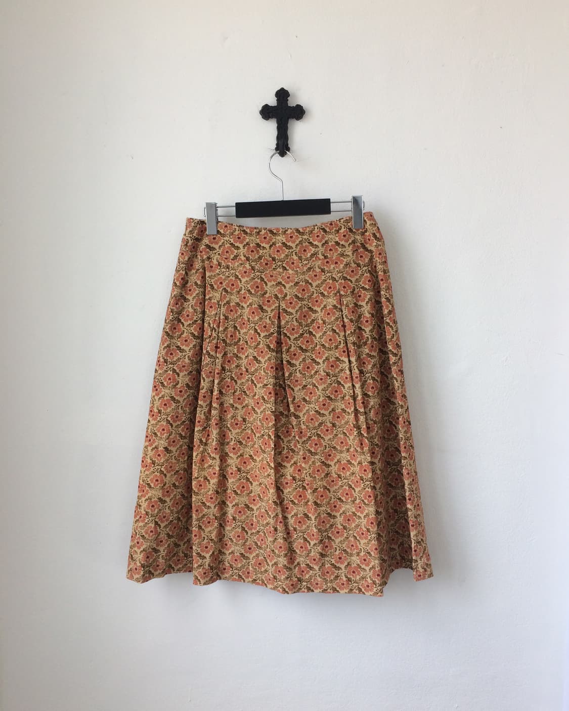 Lace up point flower pattern pleats skir 상품이미지2
