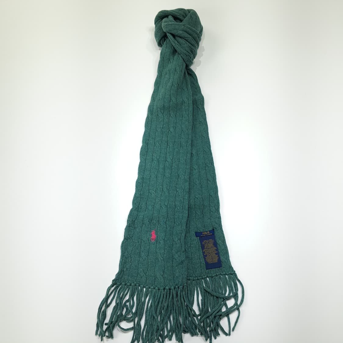 MX650 폴로 울캐시미어 케이블 핑크포니 그린 머플러 목도리 상품이미지2