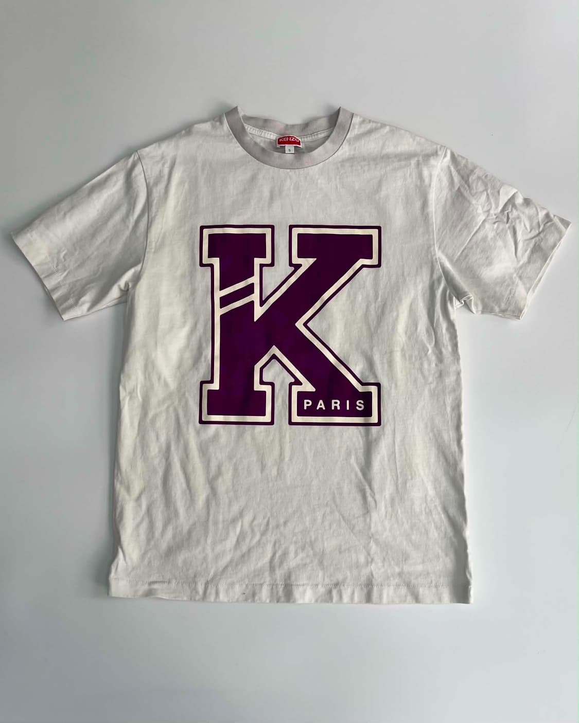 [S]Kenzo 겐조 바시티 빅K 반팔 티셔츠 오프화이트 상품이미지1