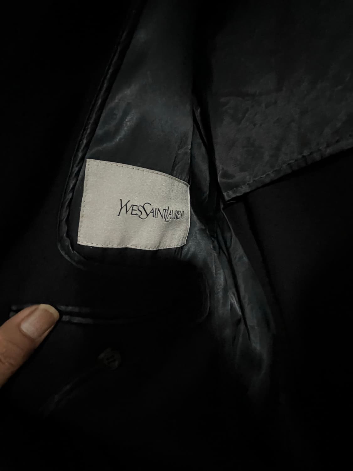 Yves Saint Laurent 남성 네이비 클래식 롱코트 46R 상품이미지6