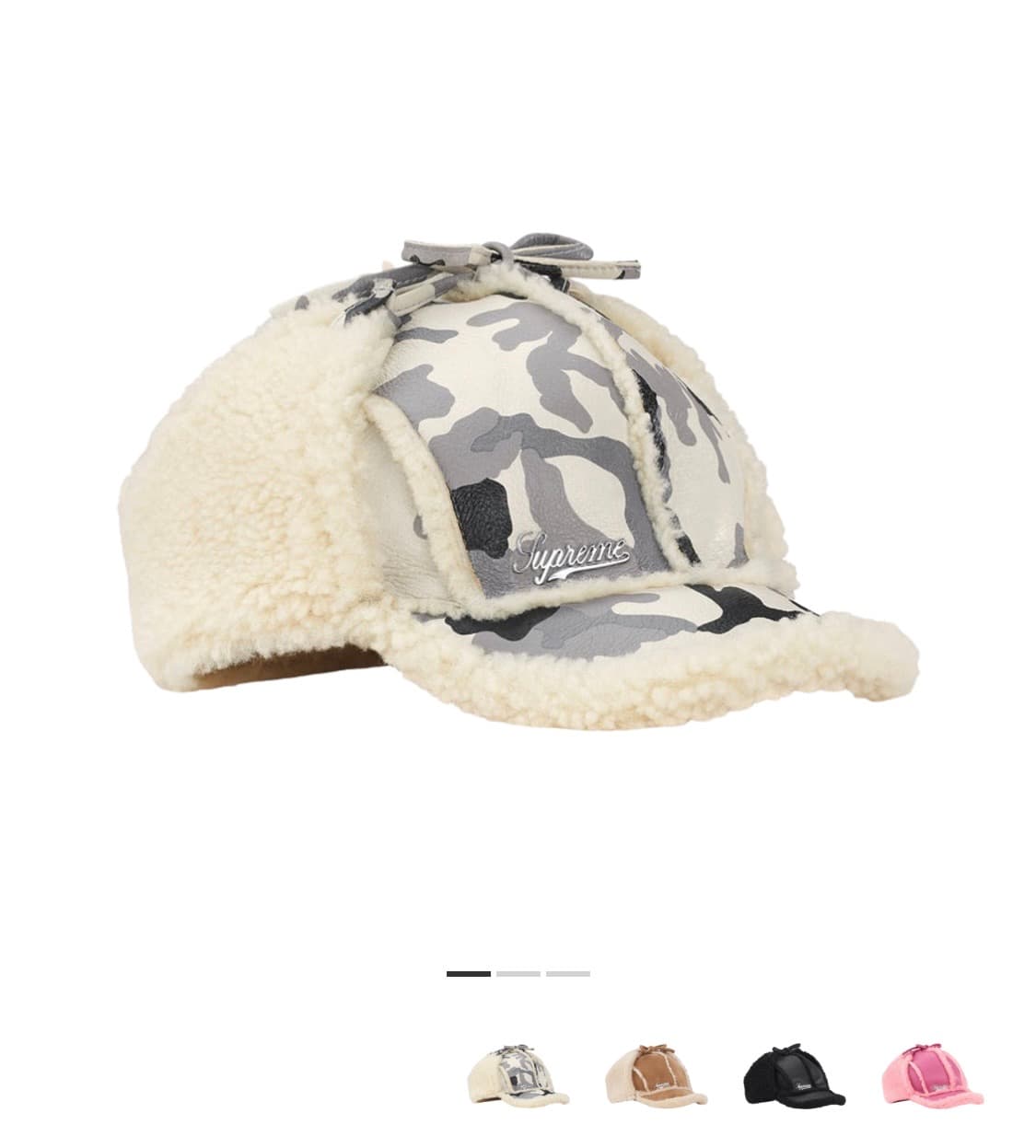 슈프림 셔링 라인드 이어플랩 캡 스노우 카모 - 25FW 상품이미지1