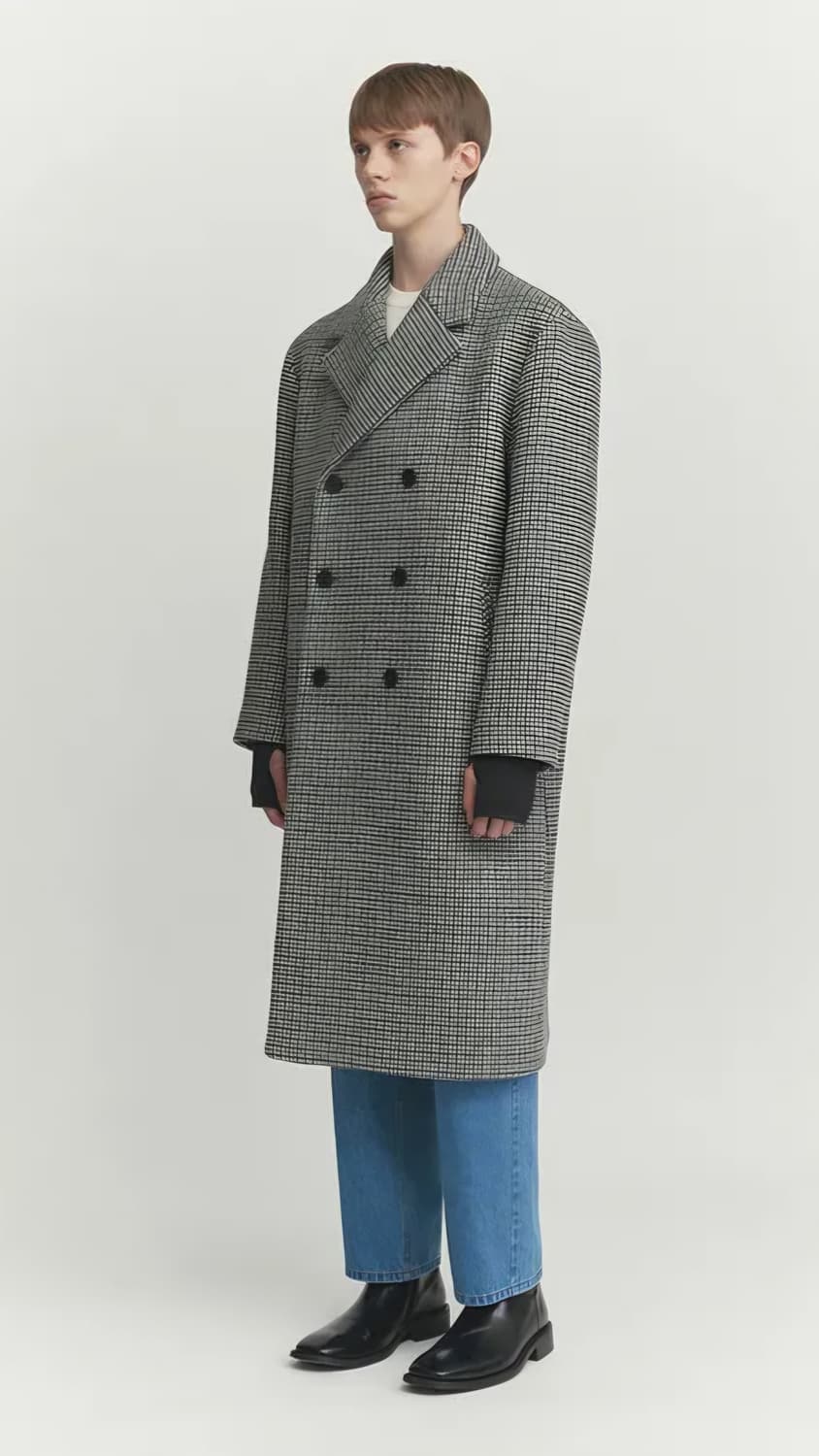 (L/105) 쿠어 FW20 MTR 캐시미어 블렌드 더블 브레스트 코트 상품이미지7