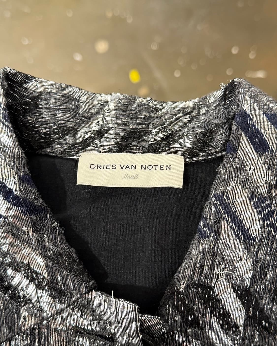 드리스 반 노튼 메탈릭 반팔 플래드 코트 상품이미지7