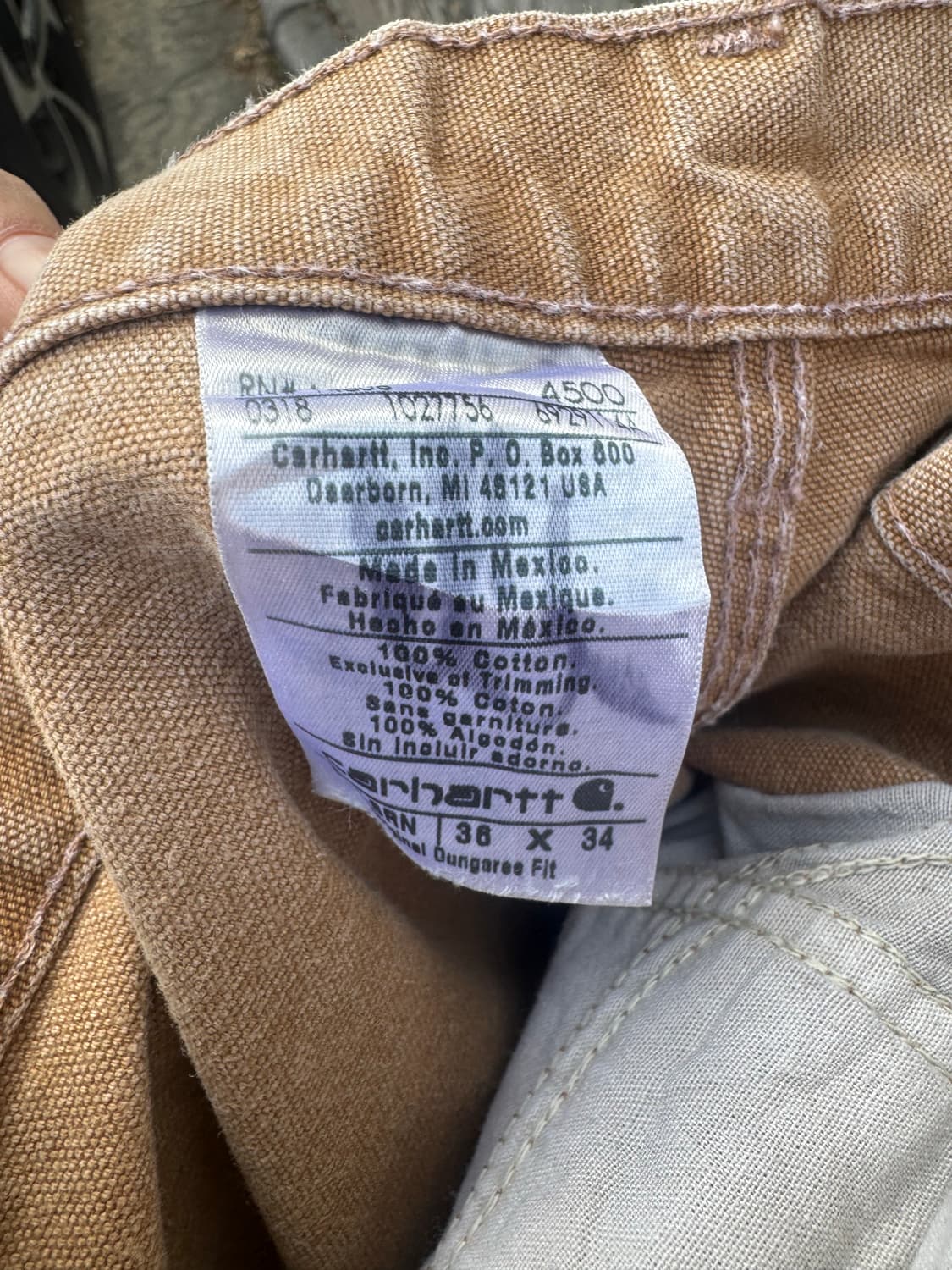 칼하트 빈티지 b11 brn 하드페이딩 카펜터 싱글니 워크 팬츠 상품이미지7