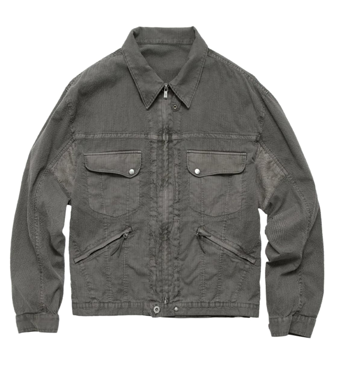 (3)(초판) 폴리테루 히코리 집 트러커 스트라이프 그레이 상품이미지1