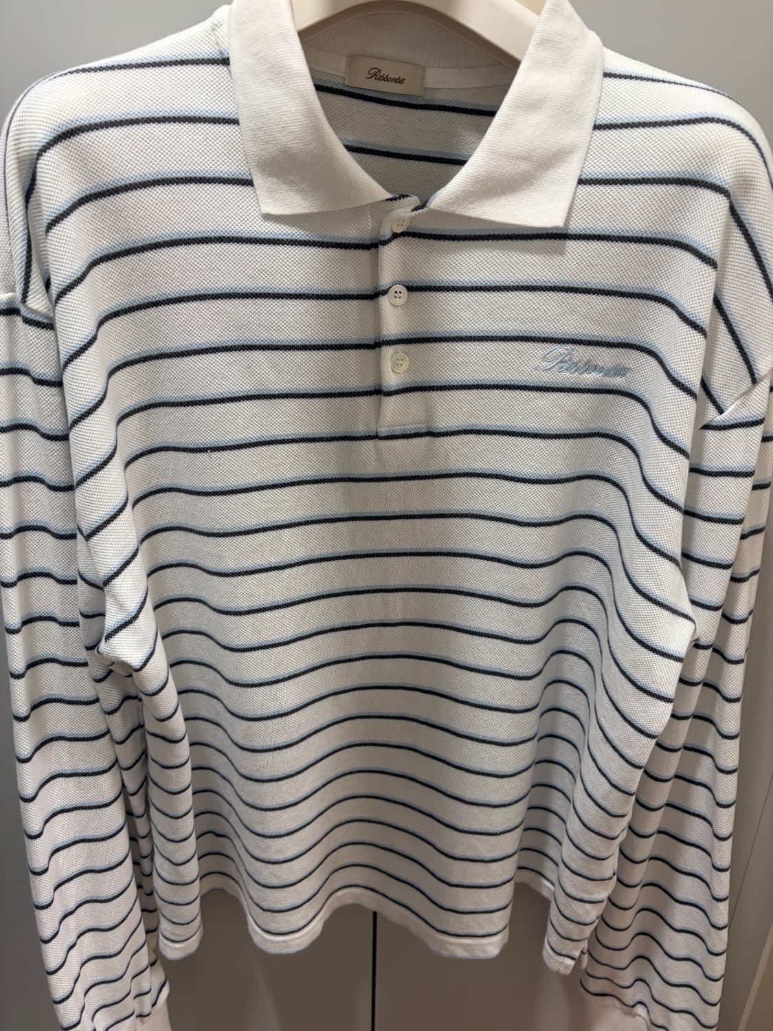 Ribbonbit striped pk shirt(skyblue) 상품이미지4