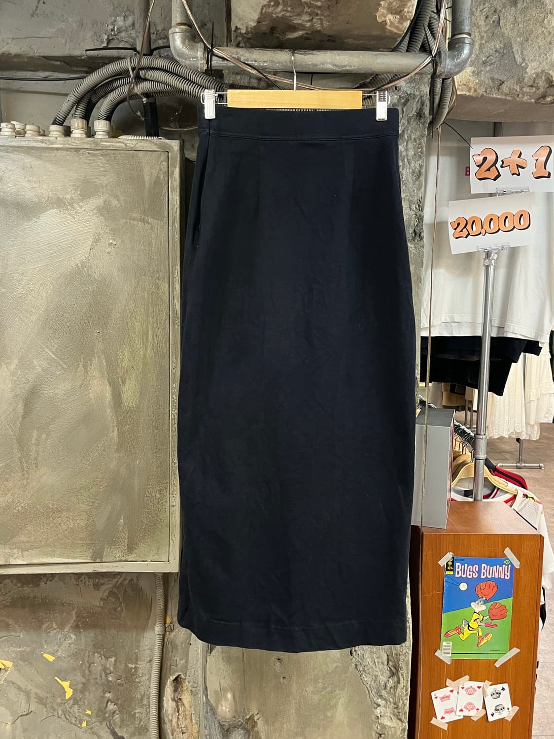 나이키 스우시 스웻 트임 롱스커트 블랙 M #csz3918 상품이미지2