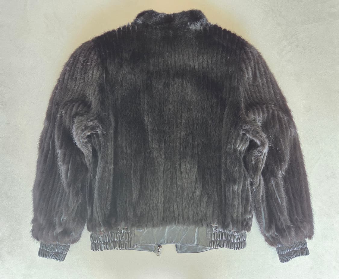 빈티지 소가죽 사가 밍크퍼 리버서블 블루종 자켓 상품이미지5