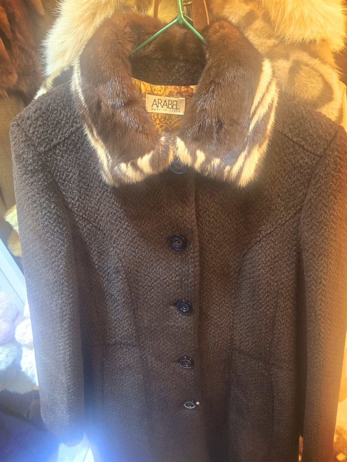 이태리 아라벨(ARABEL)밍크카라 캐시미어 빈티지코트 상품이미지2