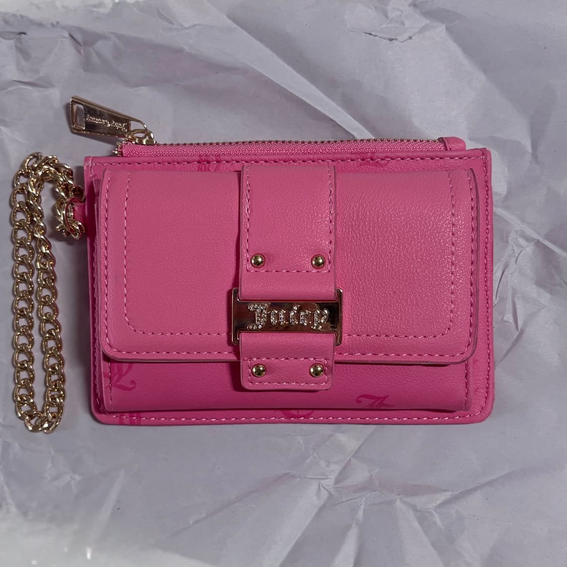 쥬시 꾸뛰르 핫핑크 갸루 골드 체인 지갑 상품이미지1