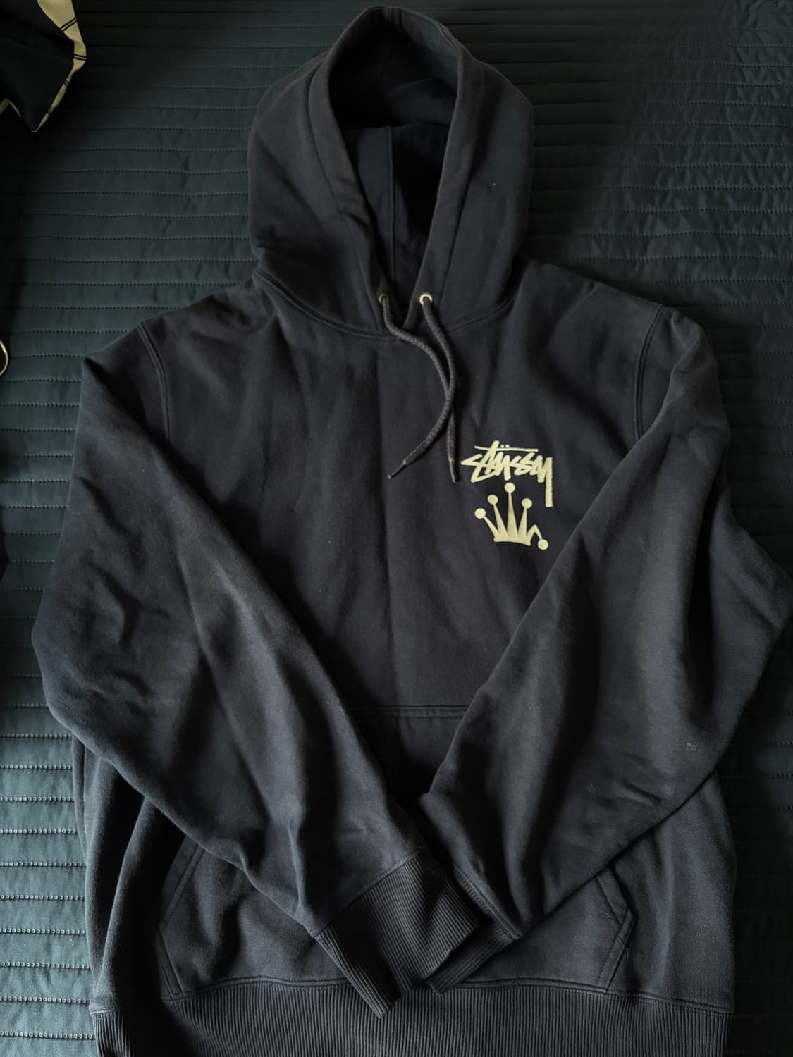 빈티지 스투시 크라운 후드티 네이비  상품이미지2