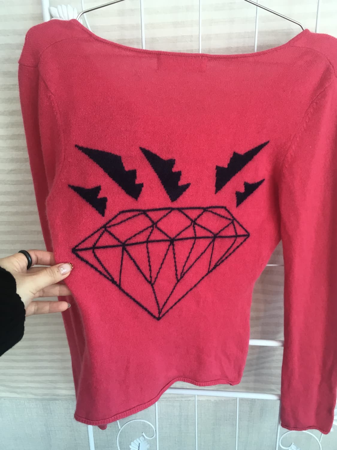 jpn vintage 마젠타핑크 캐시미어 펑키 니트 y2k 갸루 펑크 상품이미지1