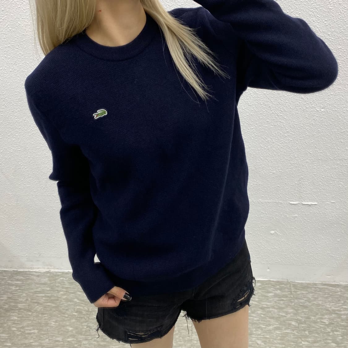 라코스테 딥블루 자수로고 니트 L 상품이미지1