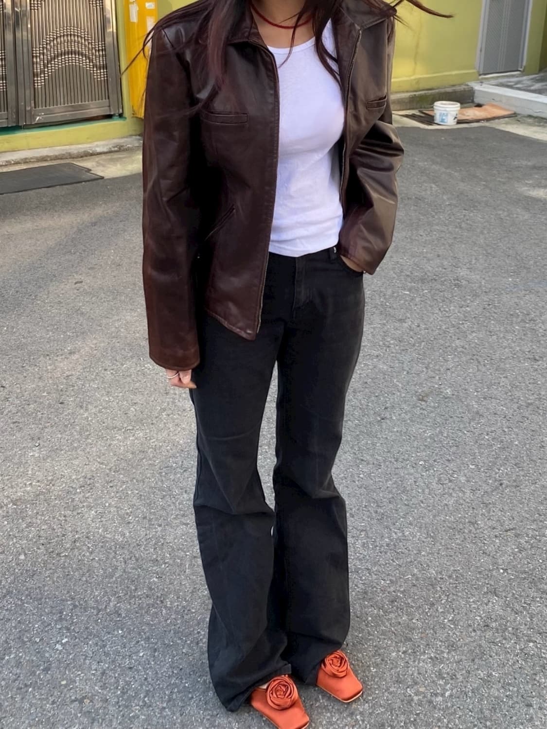 [46] FLORENS 플로렌스 이태리 메이드 베라펠레 브라운 레더자켓 상품이미지2