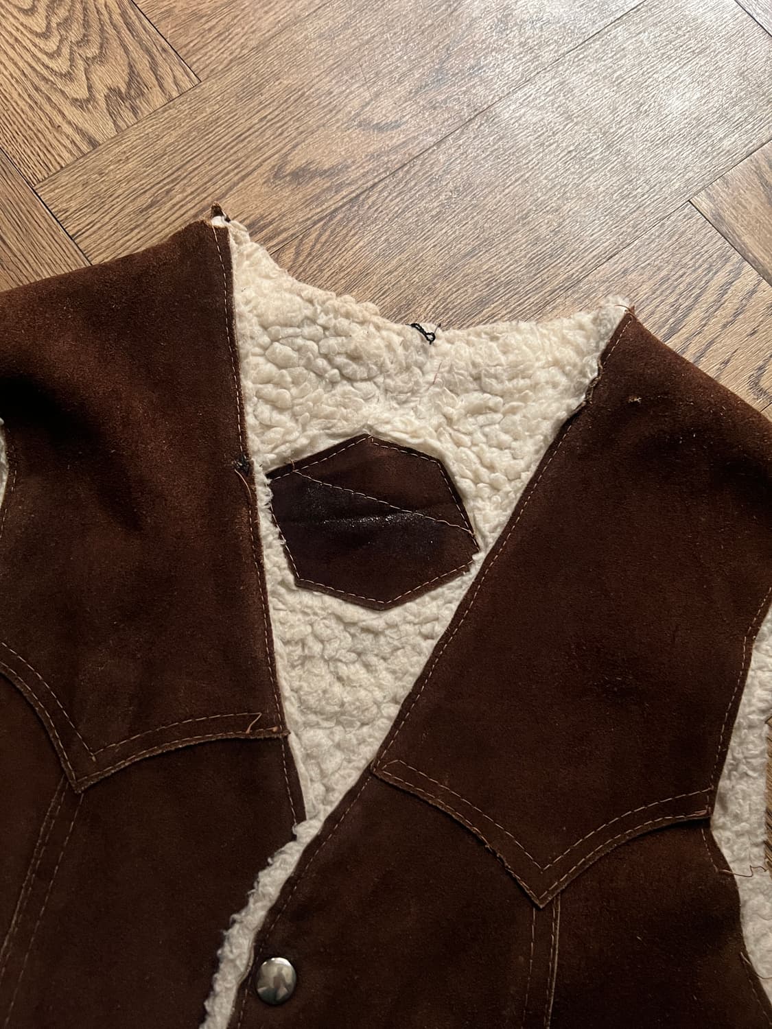 [S]90's USA 빈티지 스웨이드 웨스턴 베스트 상품이미지2