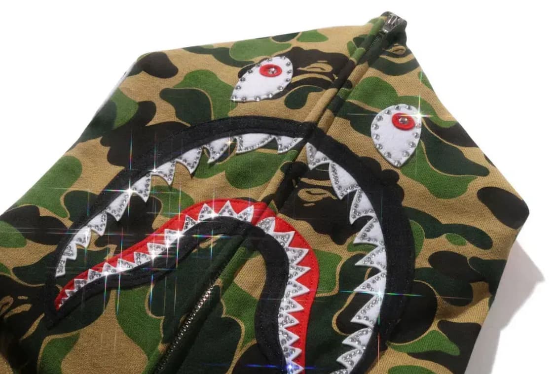 베이프 샤크 후드 집업 abc 카모 크리스탈 스톤 그린 M 상품이미지1