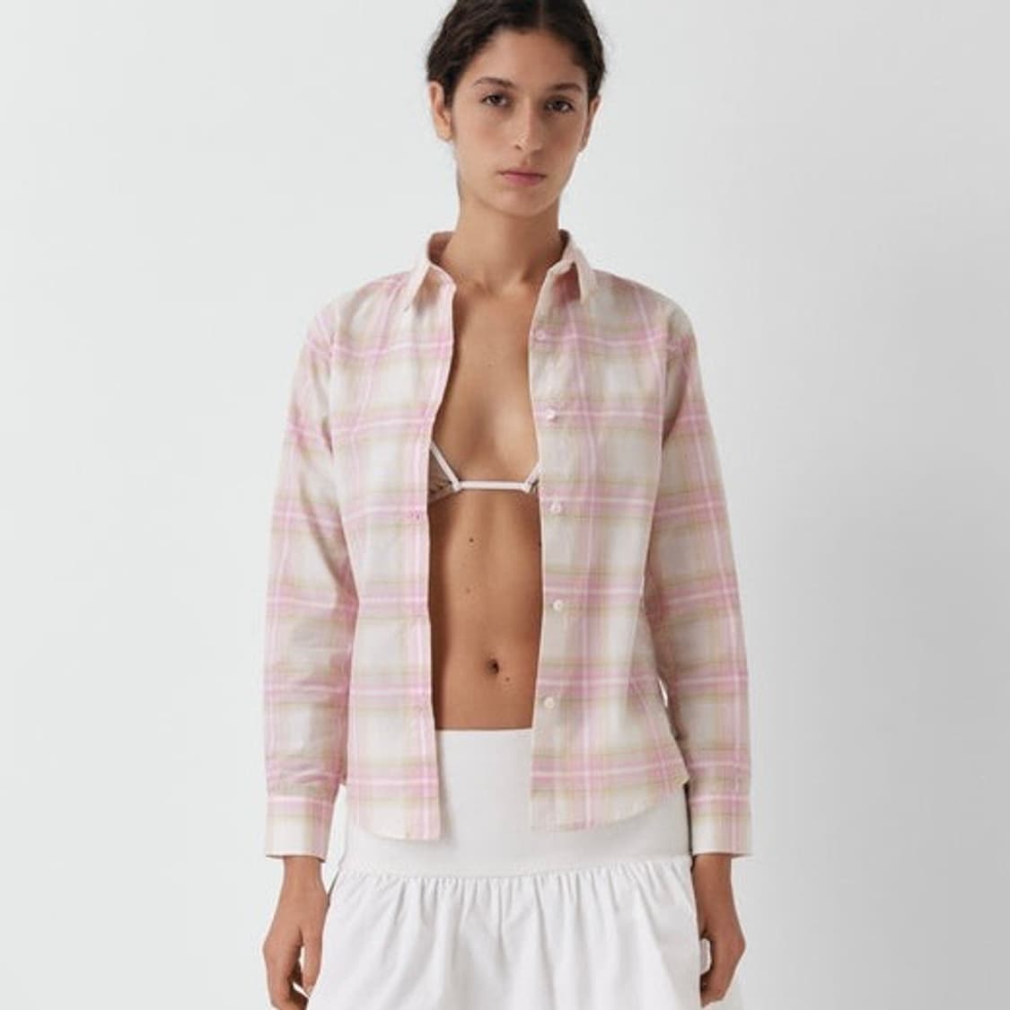 [L]기마구아스 Laura 체크 셔츠/핑크 상품이미지1