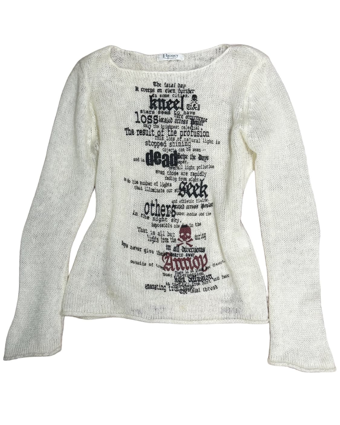 해골 레터링 롱슬리브 니트 상품이미지1