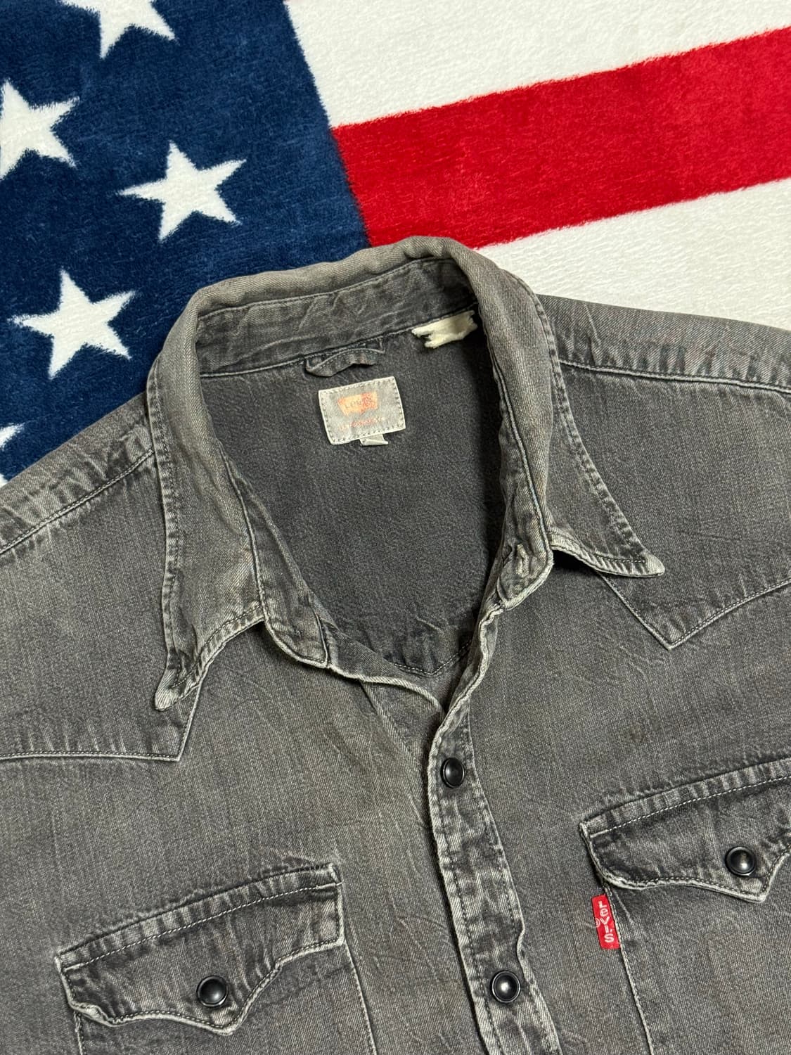 리바이스웨스턴셔츠 90’s리바이데님셔츠 빈티지웨스턴셔츠 흑청데님셔츠 상품이미지7