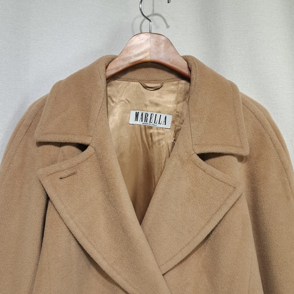 CL284 XL 마렐라 90s 이태리판 울캐시미어 더블 카멜 롱코트 상품이미지2