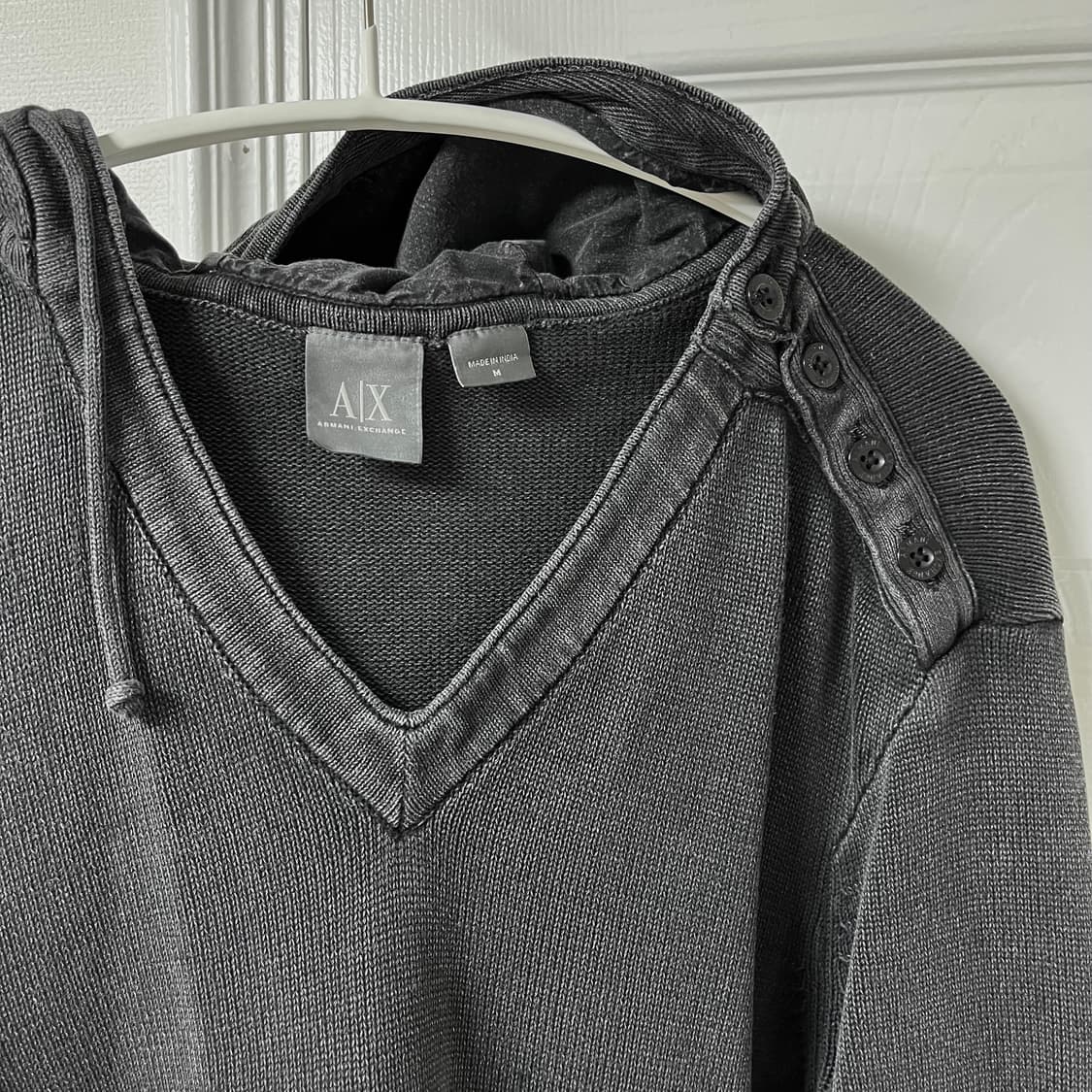 아르마니 익스체인지 롱슬리브 니트 후드 블랙 상품이미지2