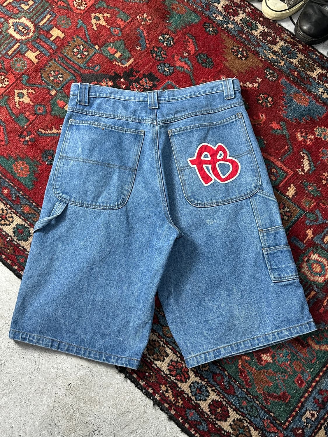00's FUBU 푸부 데님 배기 쇼츠 버뮤다 카펜터 팬츠 상품이미지1