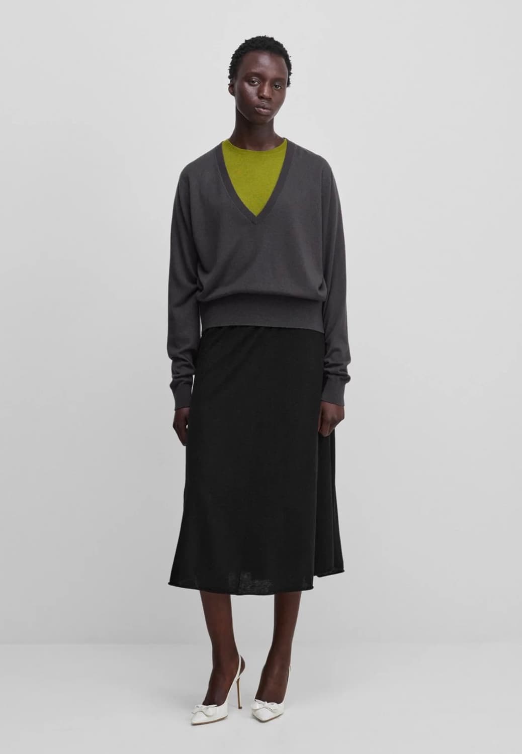 [F]익스트림캐시미어 26ss 콜린 브이넥 니트/머드 상품이미지2