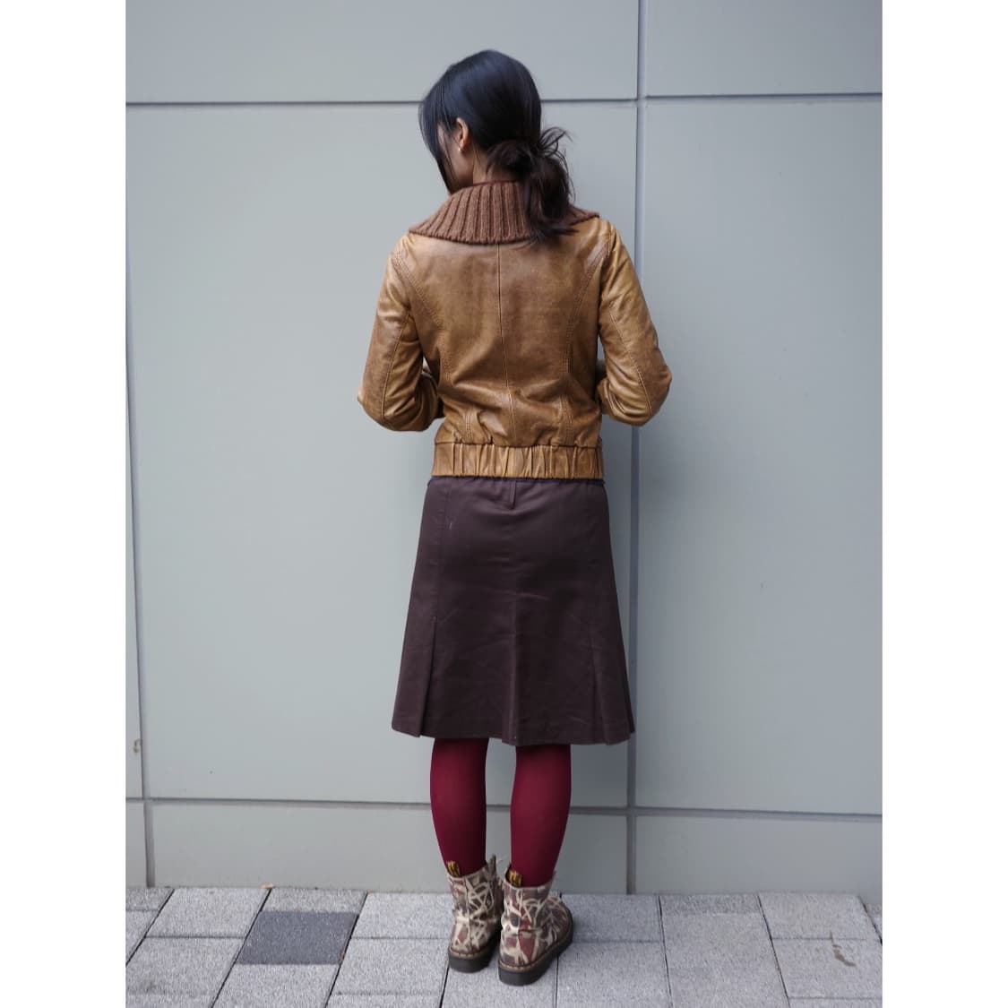 빈티지 브라운 미디 스커트 상품이미지3