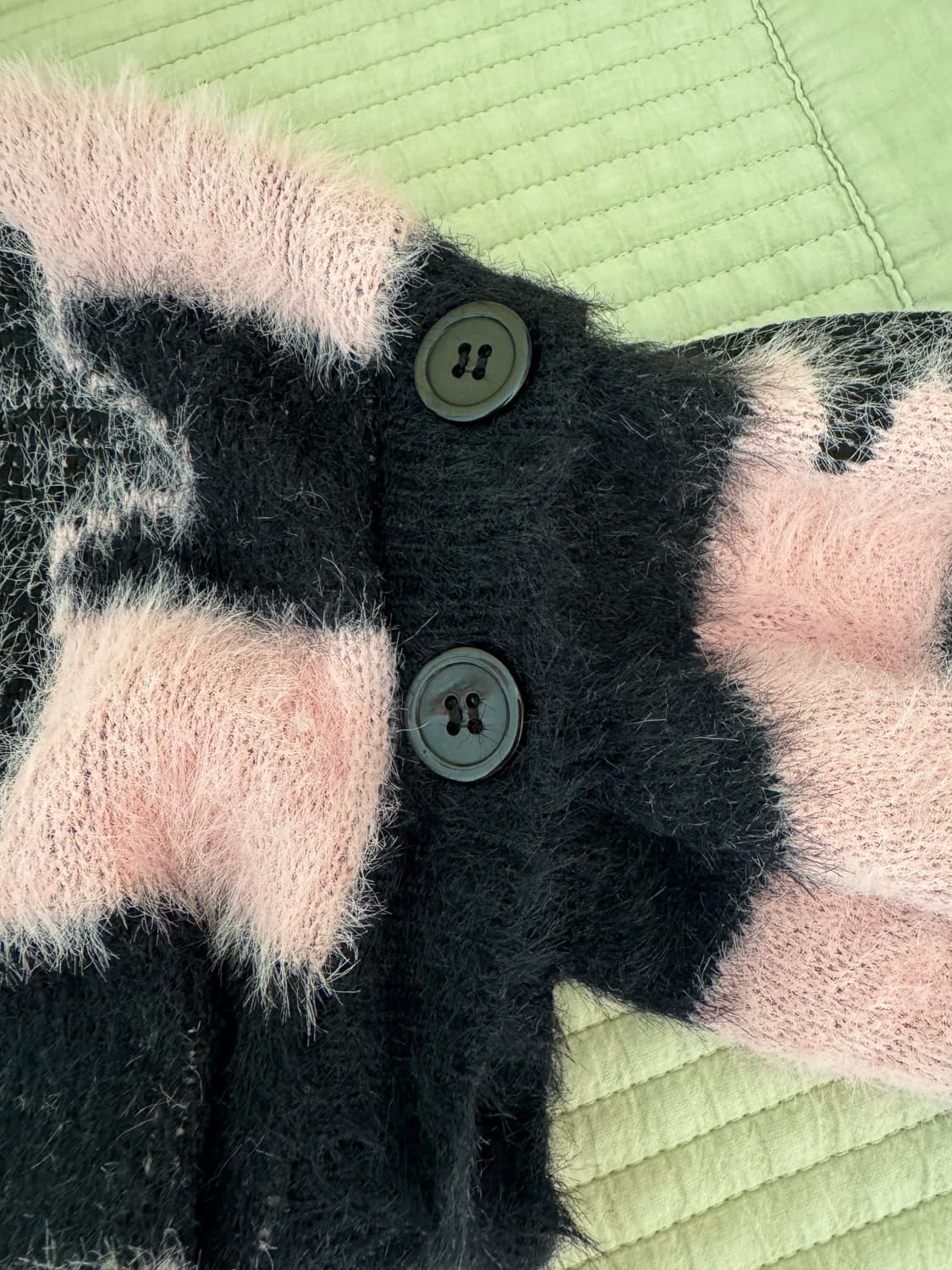 별니트 y2k 앙고라 브이넥 투웨이 스타 단가라 니트 상품이미지4