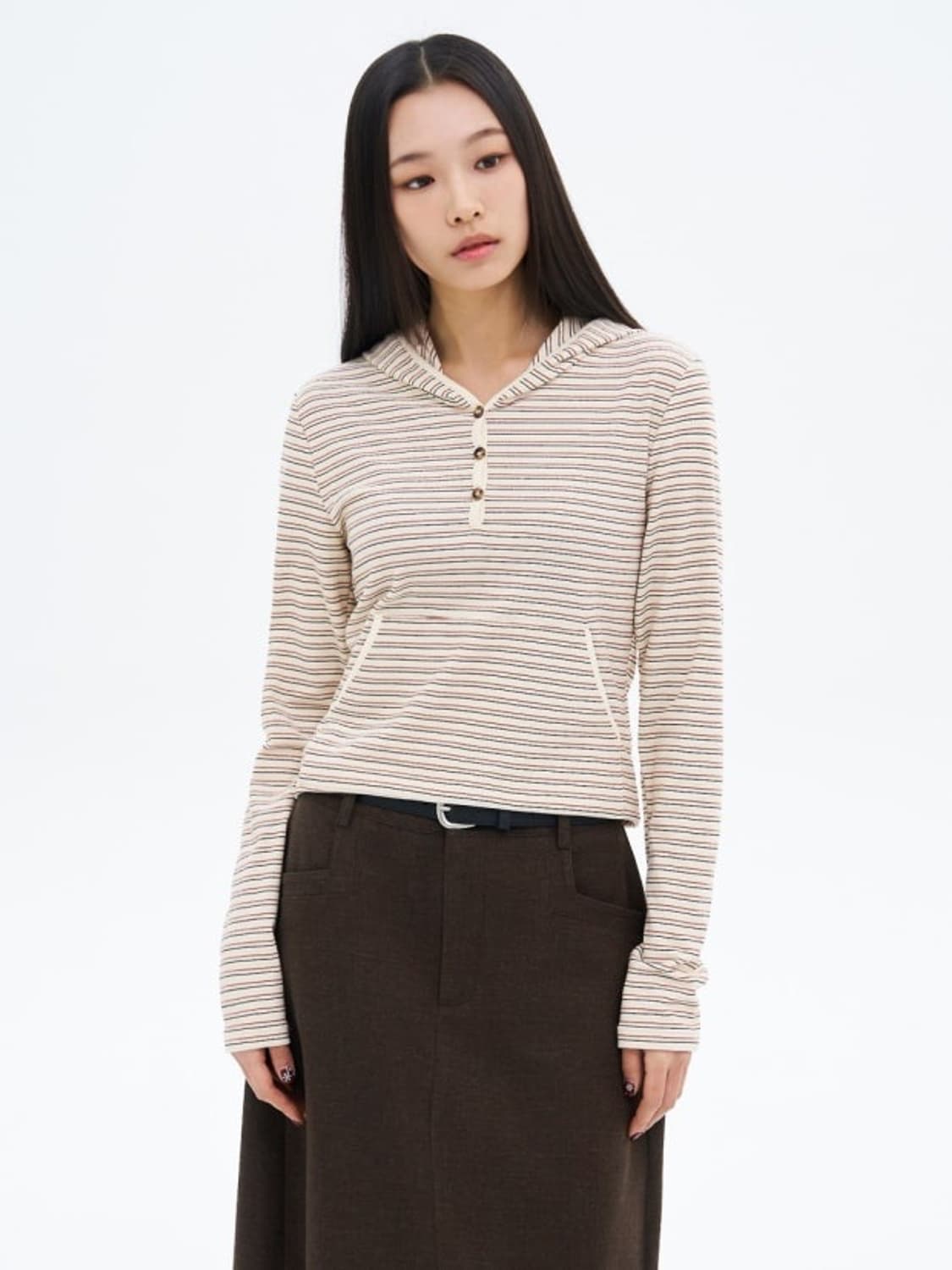 에잇세컨즈 피치 기모 후디 아이보리 상품이미지2