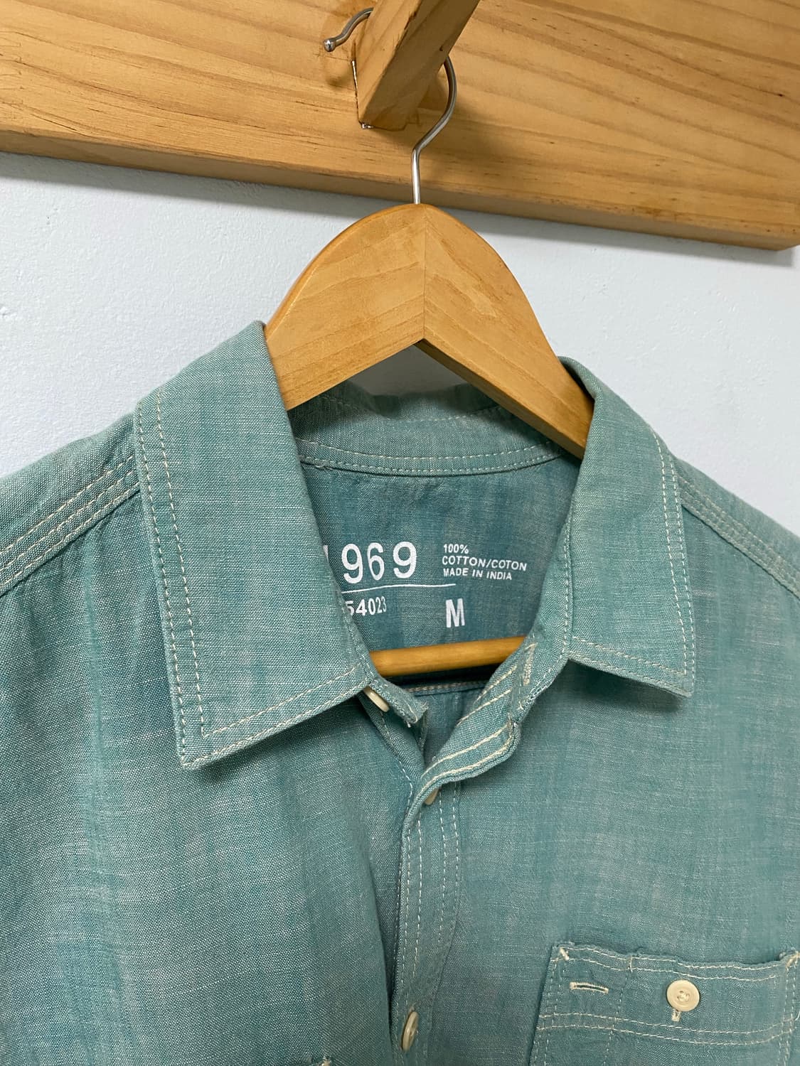 갭 GAP1969 / 샴브레이셔츠 그린 / M (100-105) 상품이미지3